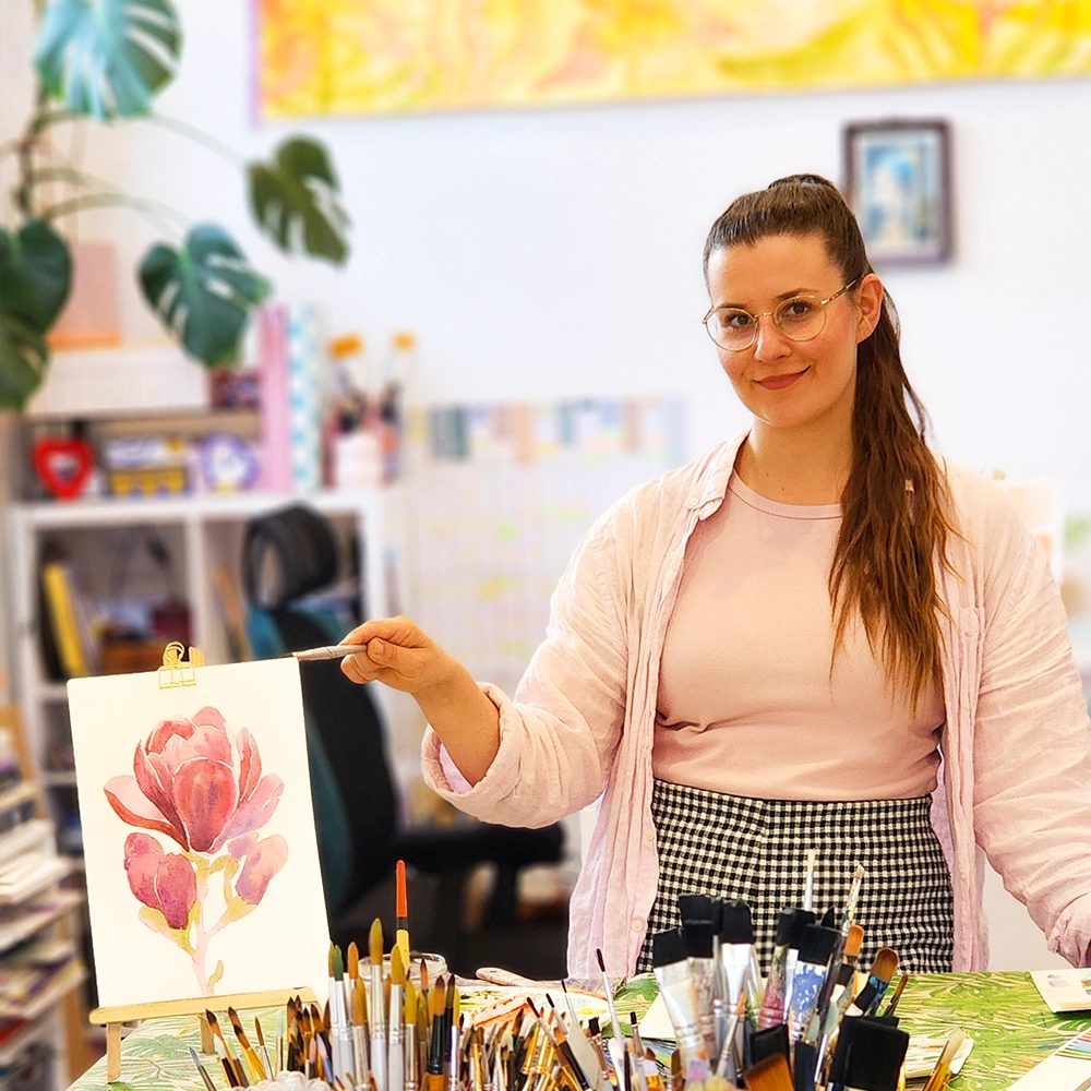 Open Studio Creative Trails painting demonstration — detail