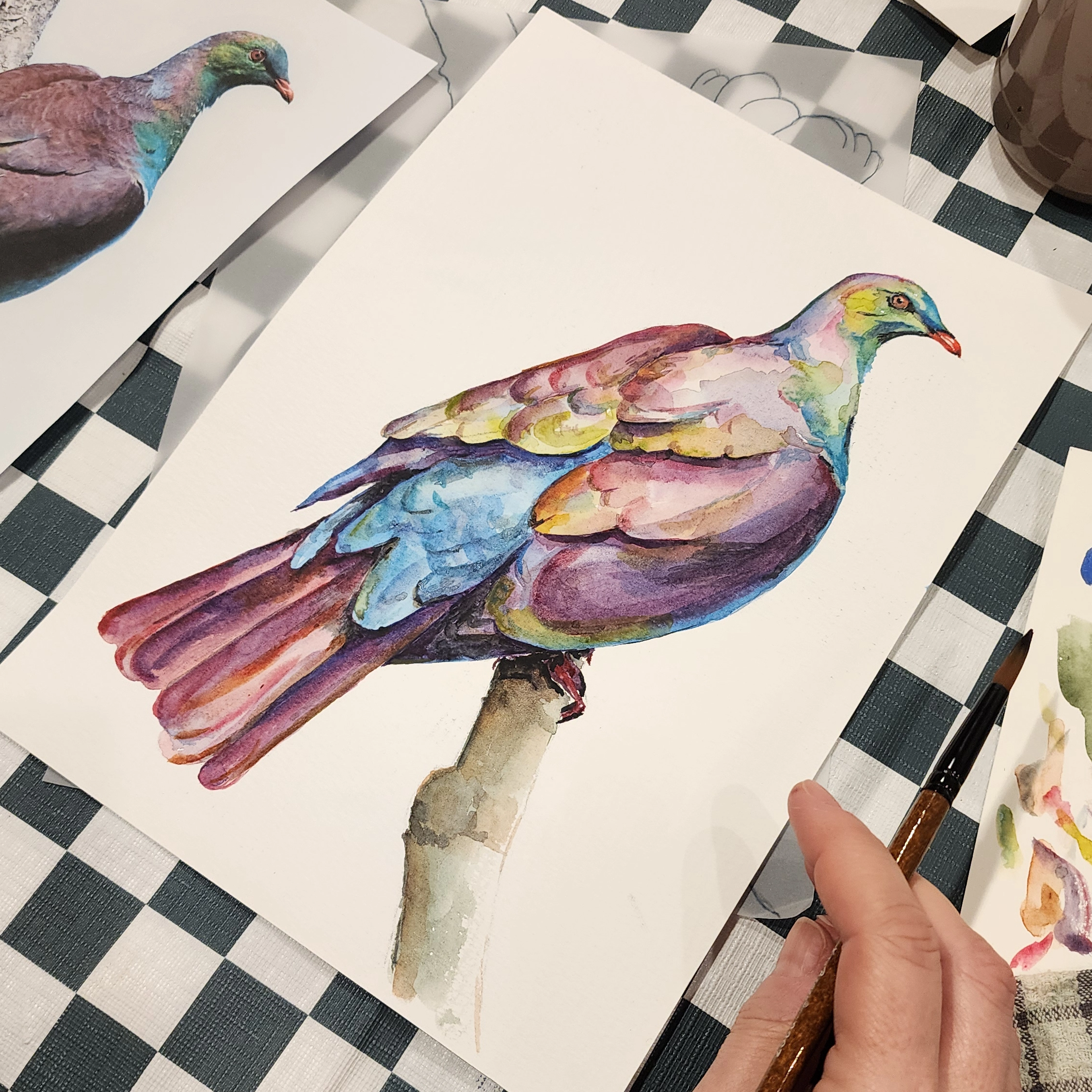 Kererū — NZ Birds watercolour workshop