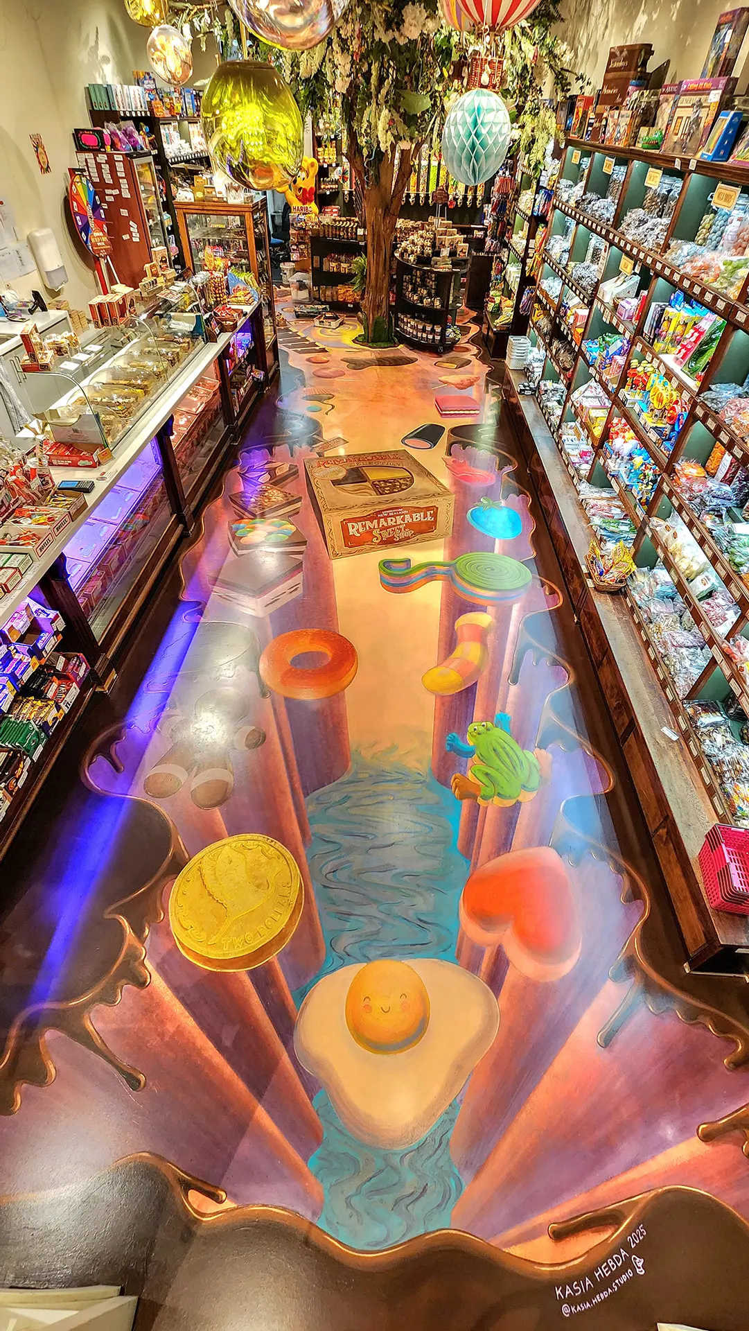 Remarkable Sweet Shop mural by Kasia Hebda, Queenstown