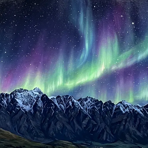 Aurora over the Remarkables, Paint and Nibble painting night
