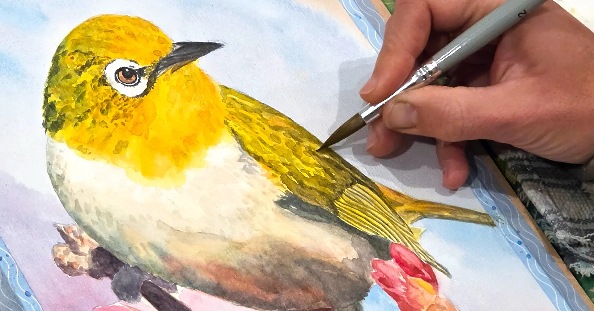 Silvereye | tauhou watercolour - full-day workshop in Queenstown