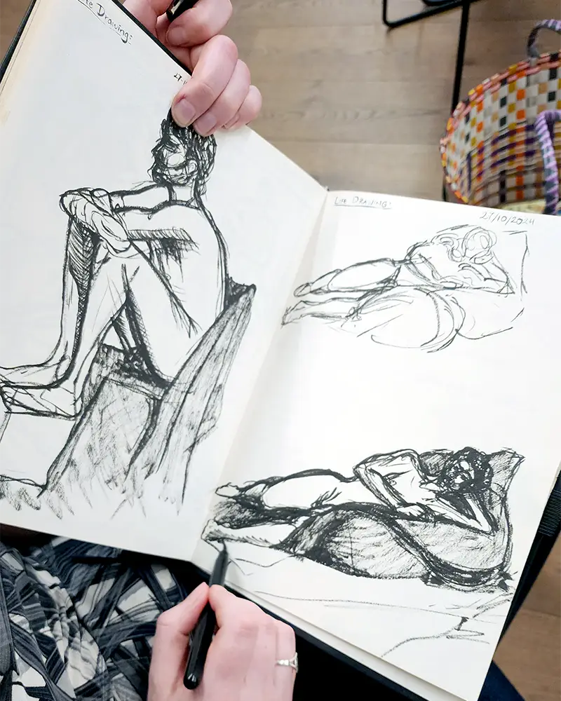 Life drawing study from a QAS class