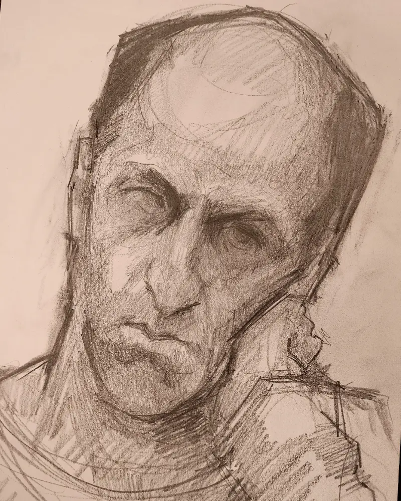 Portrait study drawn from life at a QAS class
