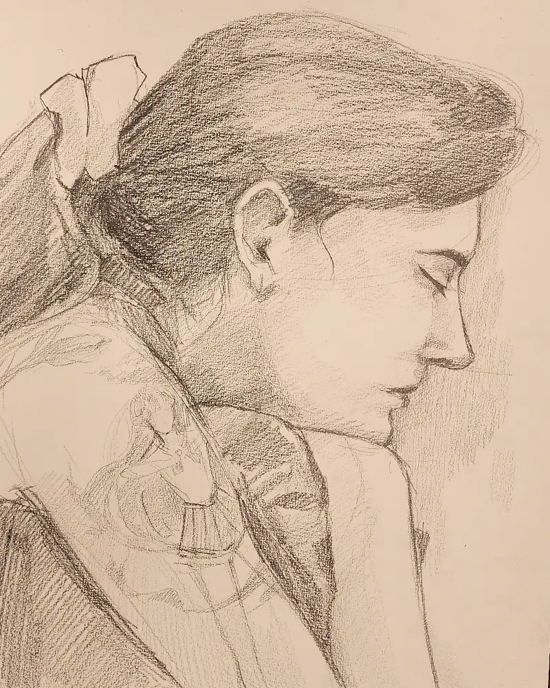 Portrait study from a QAS life drawing class