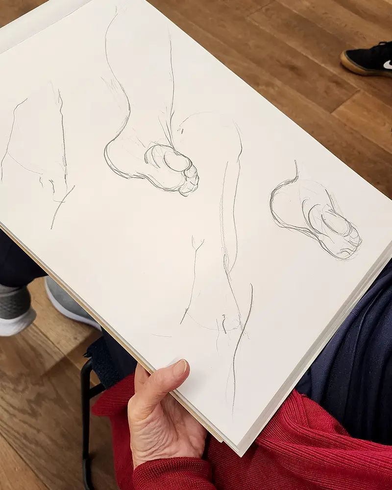 Figure study drawn from life at a QAS class