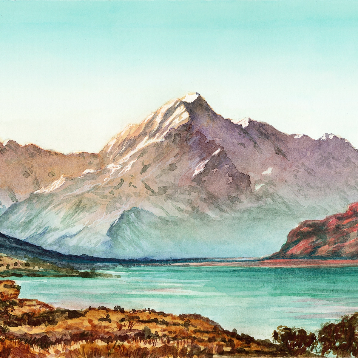 Mt Cook watercolour workshop detail